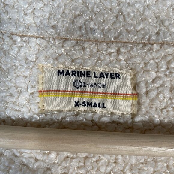 Marine Layer Quebec Sherpa Jacket XS Faux Suede Faux Shearling 70s Yellowstone - Picture 4 of 14